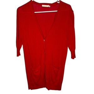 Johnny Was Red Button Front Cardigan Size XS